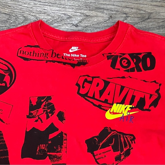 NIKE Legacy AOP T-Shirt Red Black Yellow Kids Size Small - Picture 2 of 4